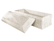 White faux marble burial vault-midwest high end burial vautls