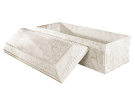 White faux marble burial vault-midwest high end burial vautls