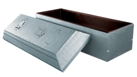 Silver burial vault-painted concrete casket vault